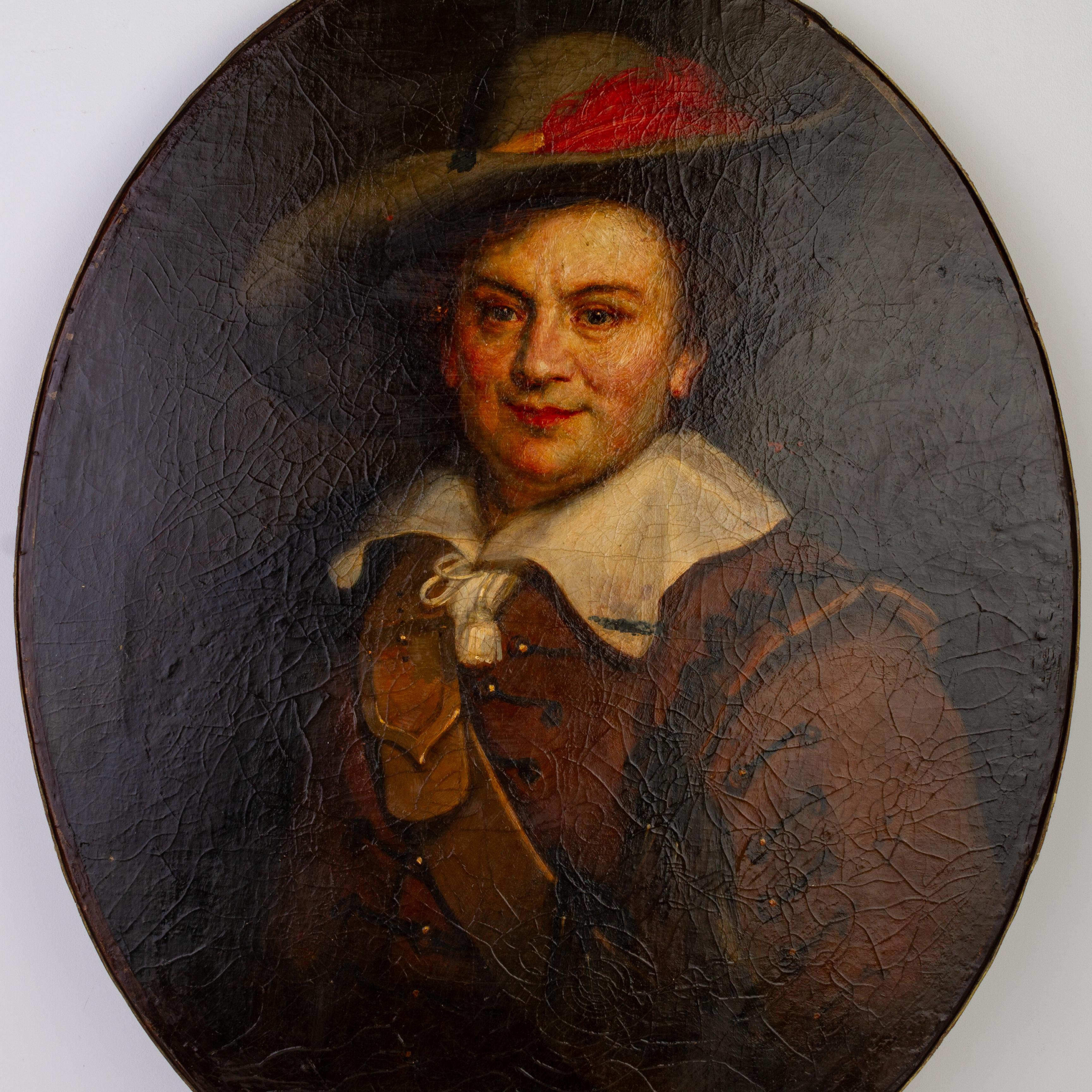 In good condition
From a private collection
Free international shipping
18th Century Portrait of a Musketeer Old Master Oil Painting
