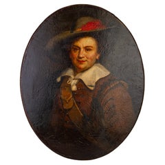 Portrait d'un Musketeer, peinture à l'huile du 18e siècle