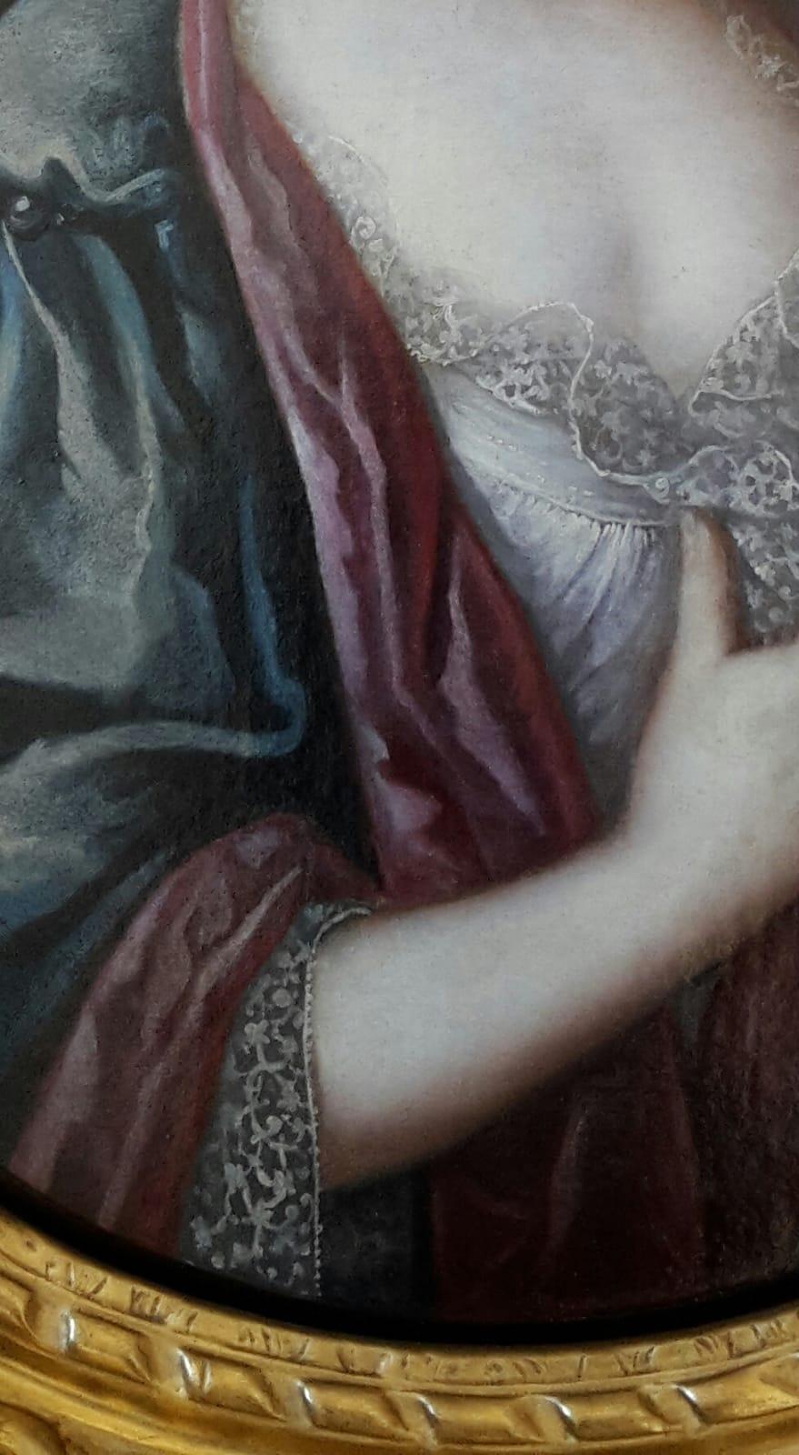 French 18th Century Portrait of a Noble Woman For Sale