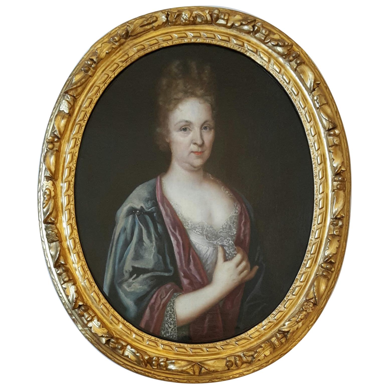 18th Century Portrait of a Noble Woman For Sale