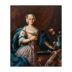 Portrait de Giulia Augusta Albani sur toile du 18ème siècle, huile sur toile par Ceccarini