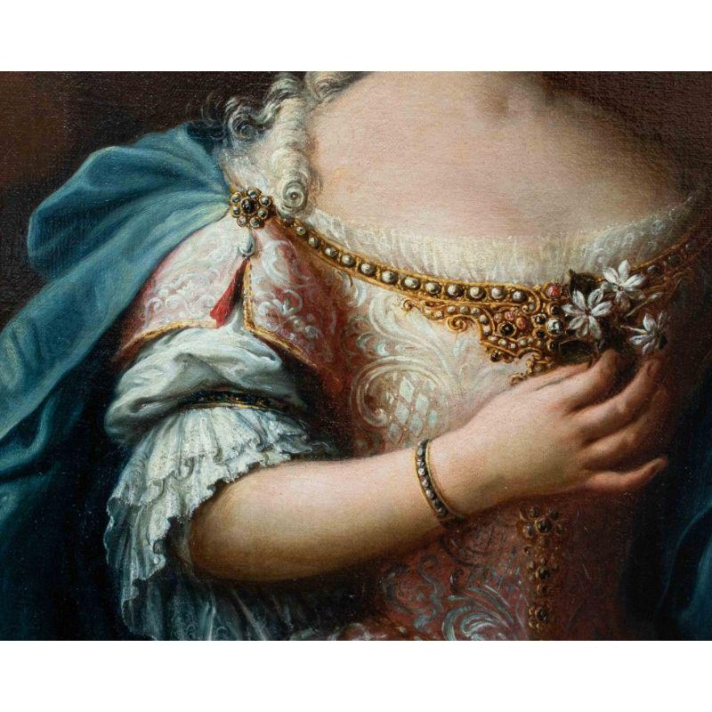 18th Century and Earlier 18th Century Portrait of Giulia Augusta Albani Oil on Canvas by Ceccarini