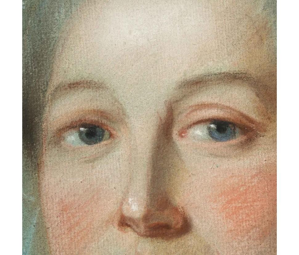 18th Century Portrait of Louis XV of France and Queen Consort Pastel on Paper For Sale 1