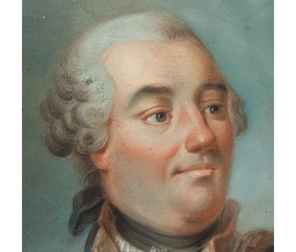 Pastellporträt von Ludwig XV. von Frankreich und Königin der königlichen Konsort auf Papier, 18. Jahrhundert im Angebot 5