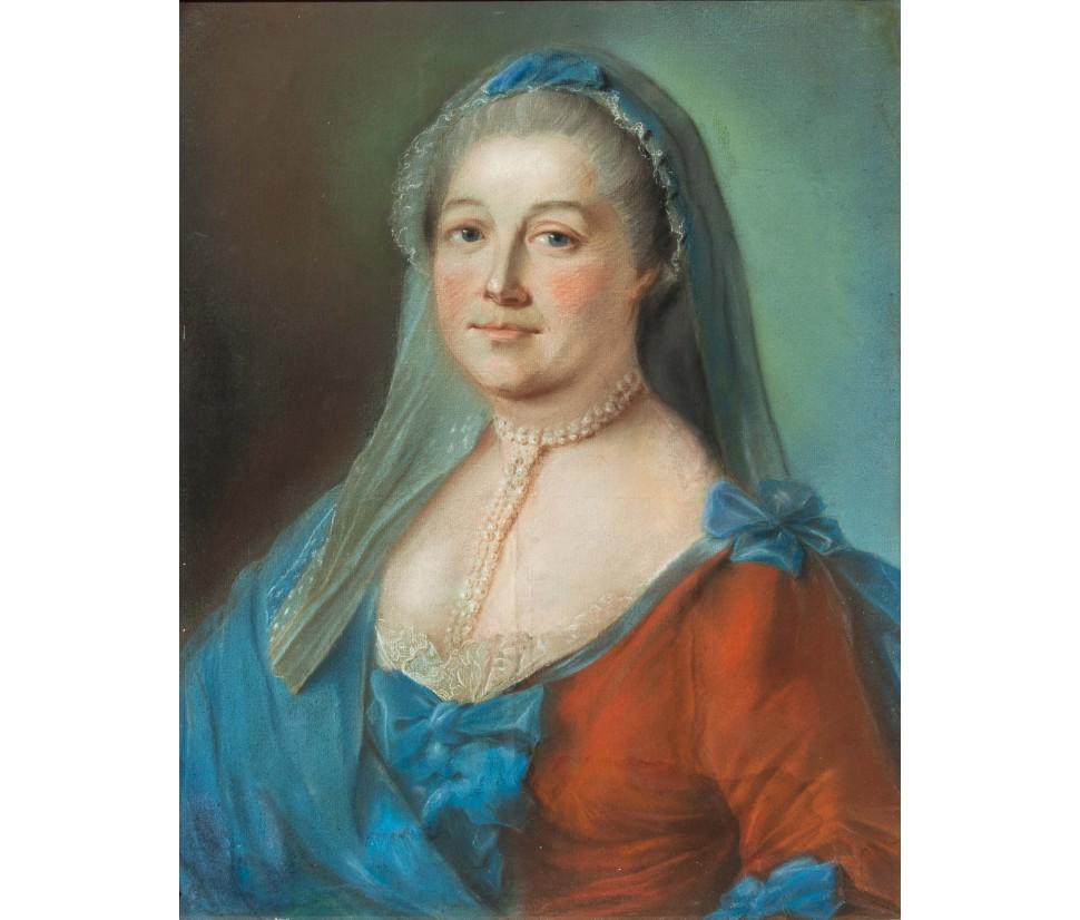 French 18th Century Portrait of Louis XV of France and Queen Consort Pastel on Paper For Sale