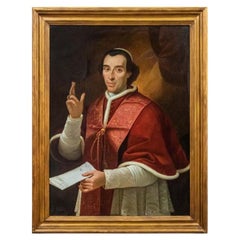 18th Century Portrait of Pio VII Painting Oil on Canvas by Labruzzi