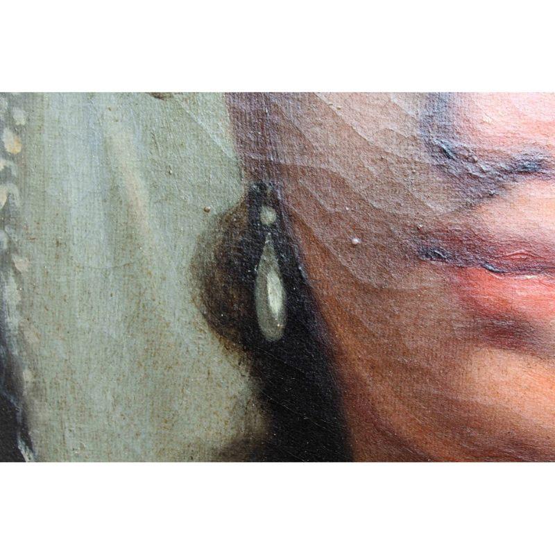 Portraits de femmes du XVIIIe siècle - Deux tableaux à l'huile sur toile de Bertoli en vente 4