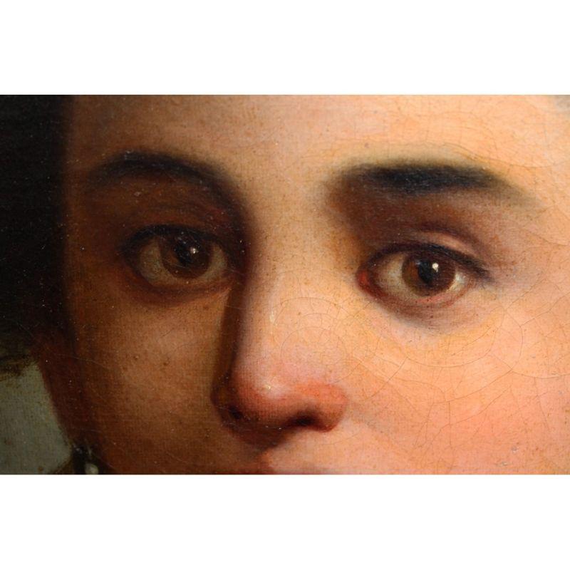 Portraits de femmes du XVIIIe siècle - Deux tableaux à l'huile sur toile de Bertoli en vente 7