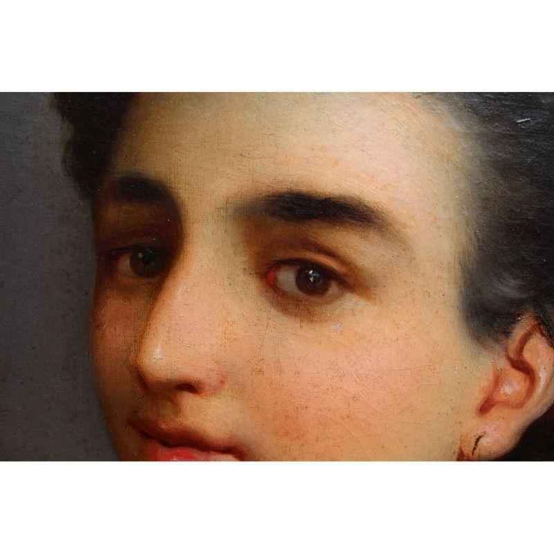 Portraits de femmes du XVIIIe siècle - Deux tableaux à l'huile sur toile de Bertoli en vente 8
