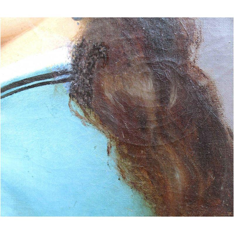 Siglo XVIII Retratos de mujer Pareja de cuadros al óleo sobre lienzo de Bertoli en venta 9