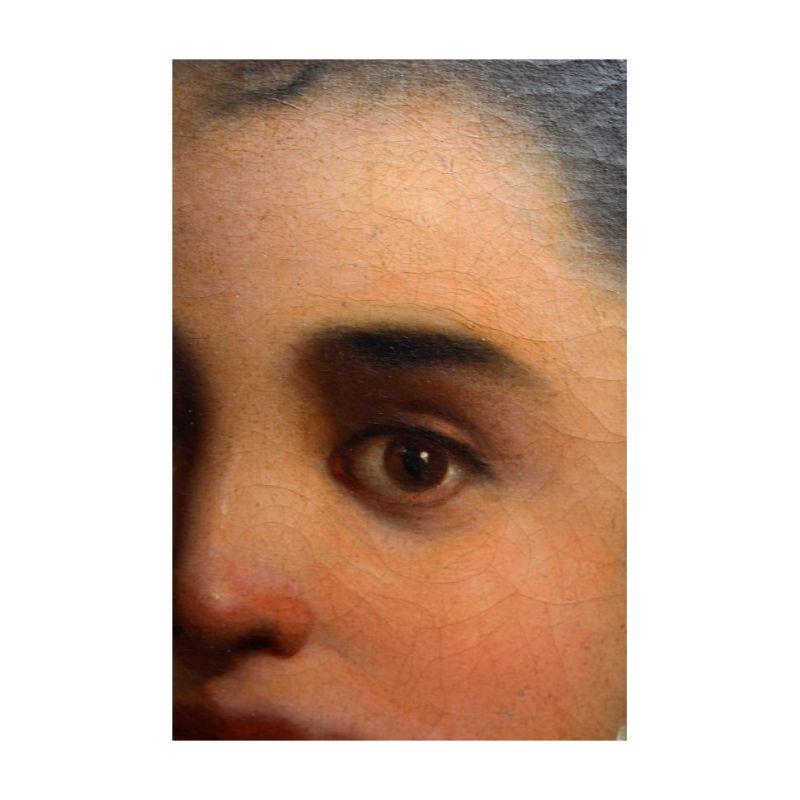 Toile Portraits de femmes du XVIIIe siècle - Deux tableaux à l'huile sur toile de Bertoli en vente