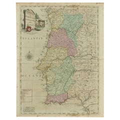 18th Century Portugal Original Antique Engraving by Bowles