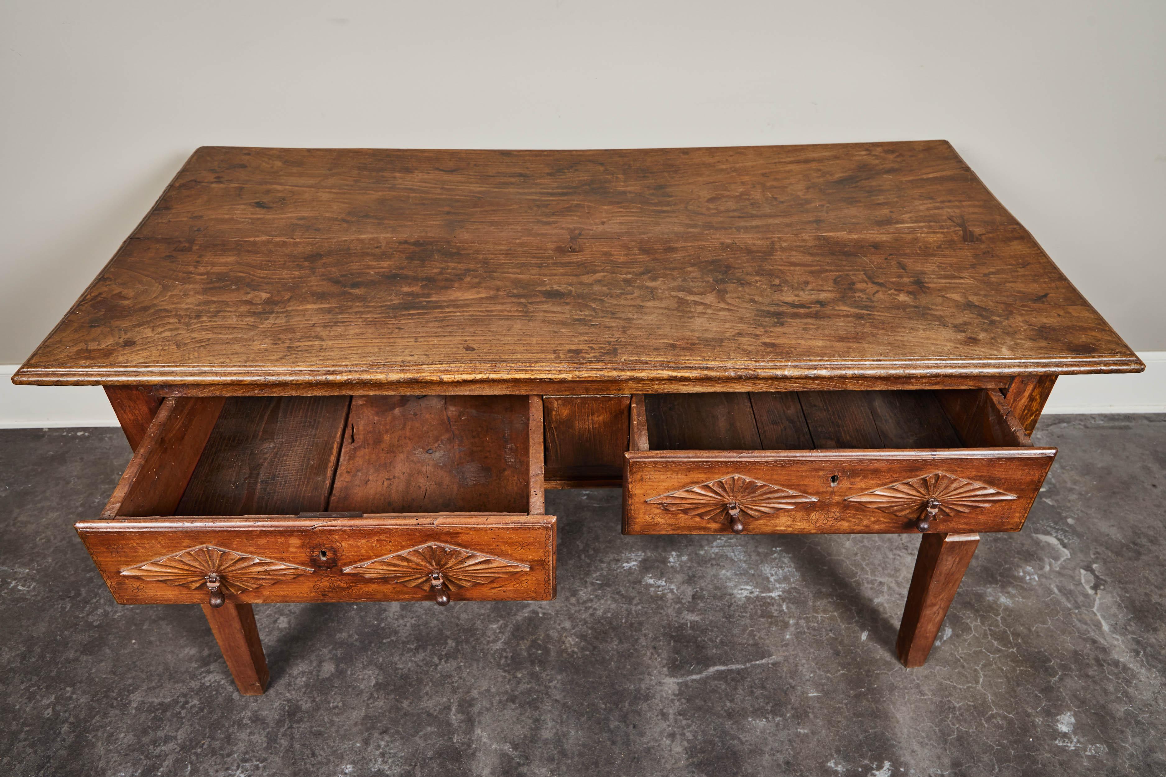 Colonial Revival 18th Century Portuguese 2-Drawer Table