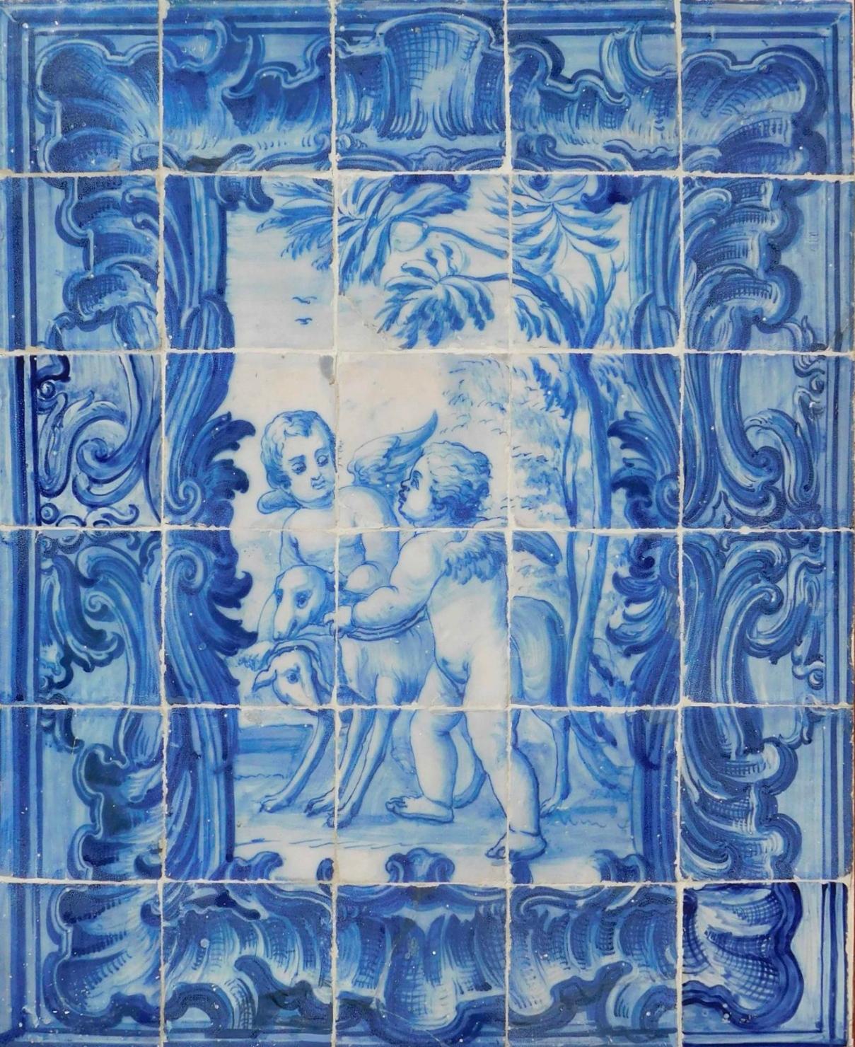 Portugiesische „“ Azulejos „“ Engel aus dem 18. Jahrhundert (Barock) im Angebot