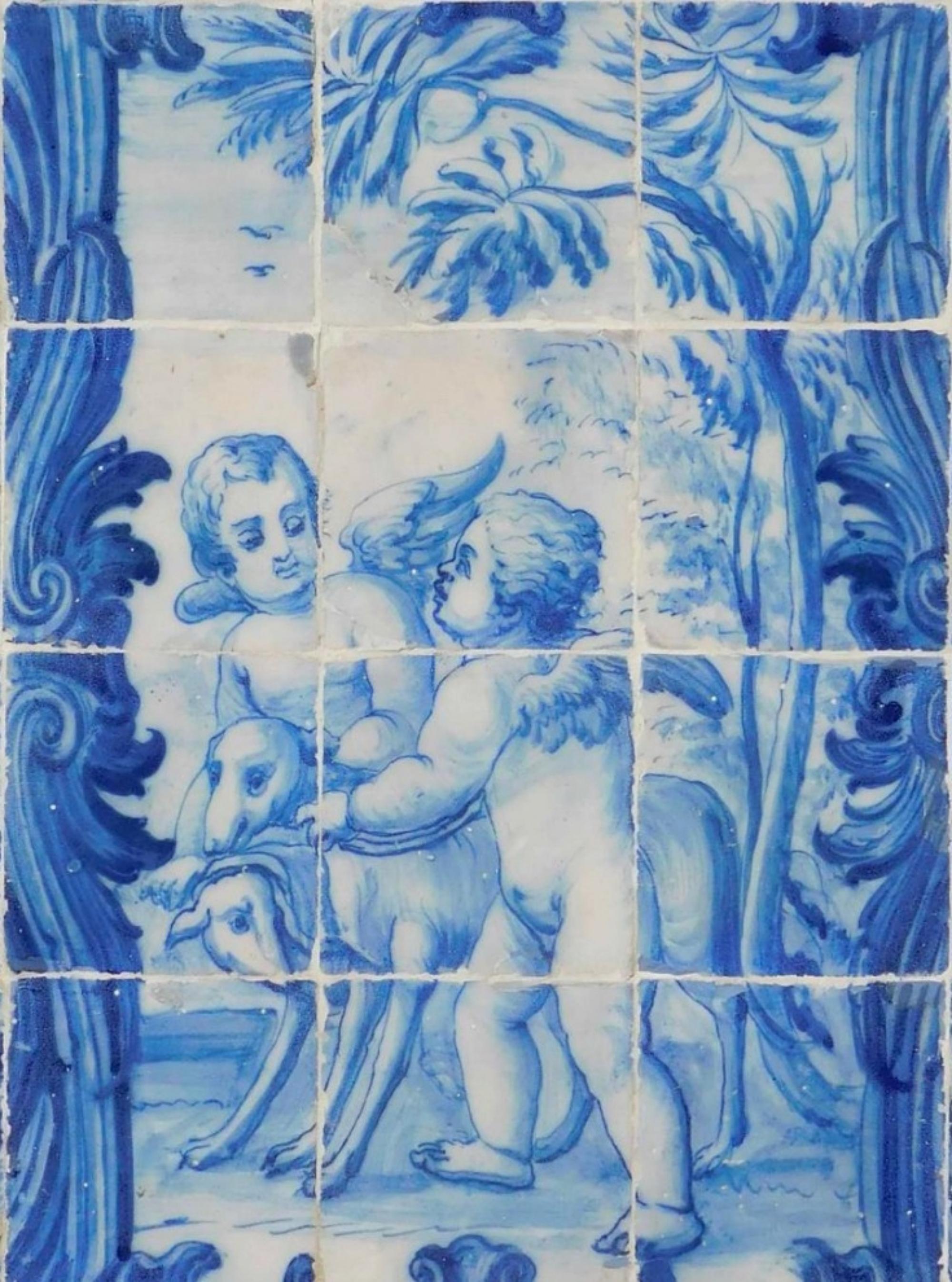 Portugiesische „“ Azulejos „“ Engel aus dem 18. Jahrhundert im Zustand „Gut“ im Angebot in Madrid, ES