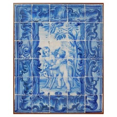 Antique 18th Century Portuguese " Azulejos " Angels "