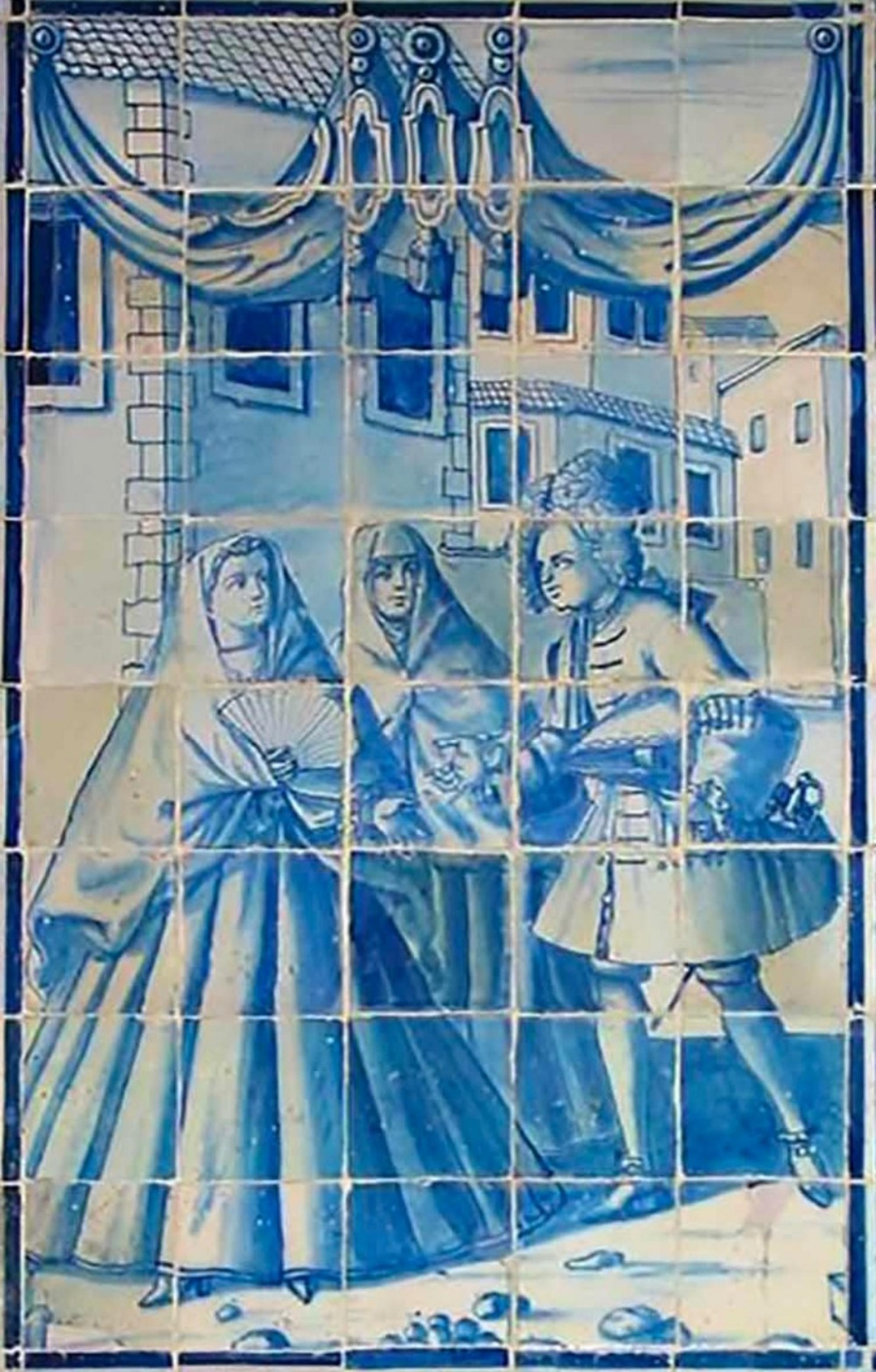 Portugiesische „ Azulejos“-Stadtlandschaft aus dem 18. Jahrhundert im Zustand „Gut“ im Angebot in Madrid, ES