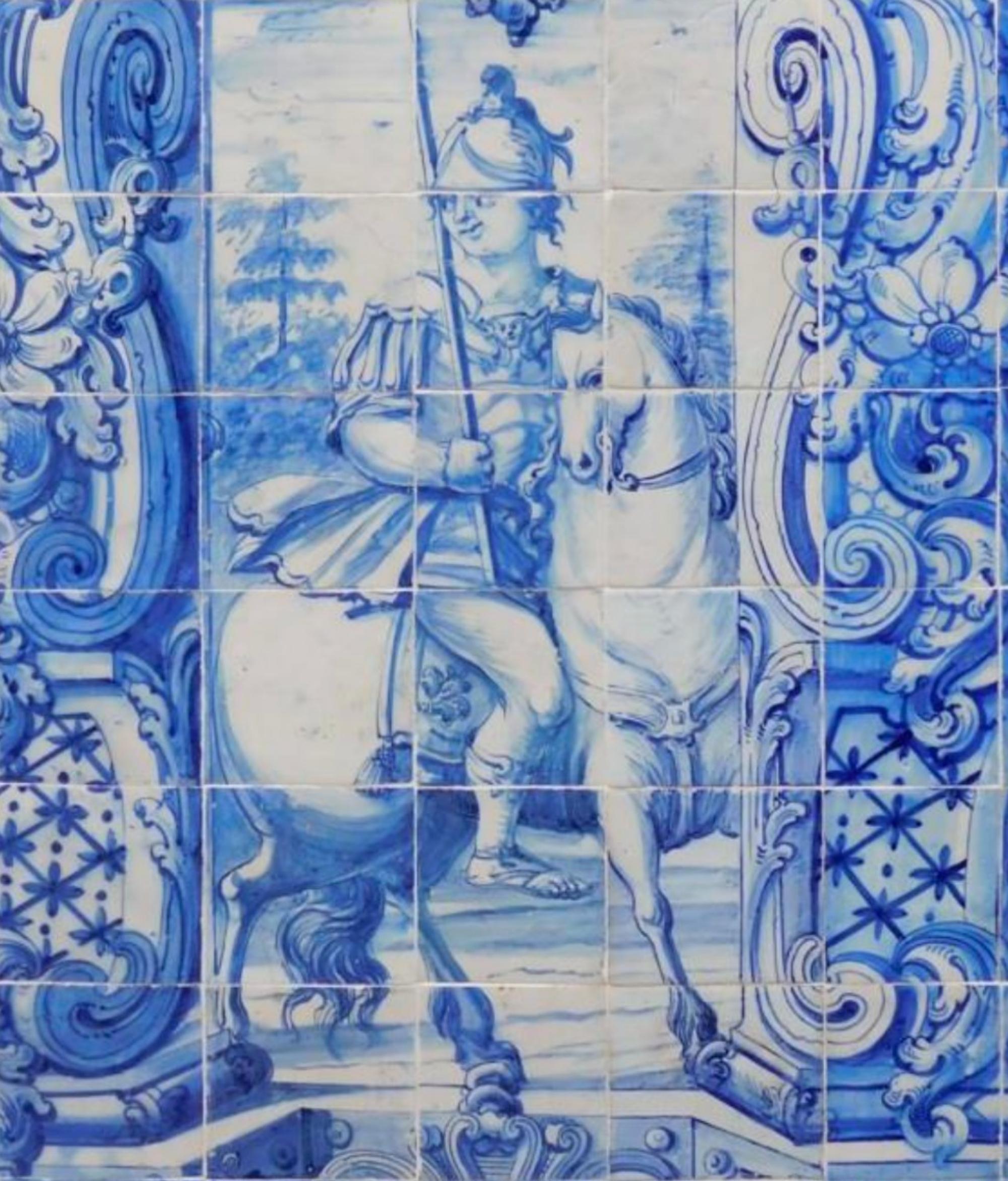 Baroque Chevalier « Azulejos » portugais du 18ème siècle en vente