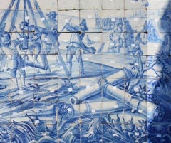 18th Century Portuguese " Azulejos " Panel "Battle Scene"