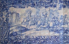 18th Century Portuguese "Azulejos" Panel "Battle Scene"