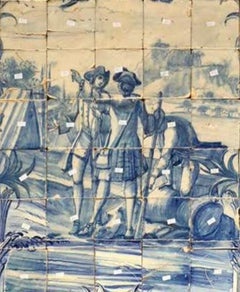 18th Century Portuguese "Azulejos" Panel "Battle Scene"