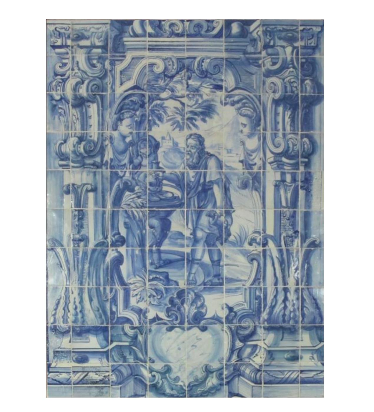 Portugiesische „“ Azulejos „“-Tafel „“ Landschaftsszene“ aus dem 18. Jahrhundert im Zustand „Gut“ im Angebot in Madrid, ES