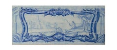 18th Century Portuguese " Azulejos " Panel "Countryside Scene"