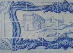 18th Century Portuguese " Azulejos " Panel "Countryside Scene"