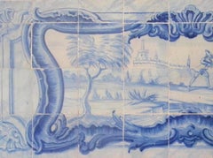 18th Century Portuguese " Azulejos " Panel "Countryside Scene"