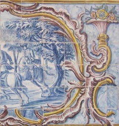18th Century Portuguese "Azulejos" Panel "Countryside Scene"