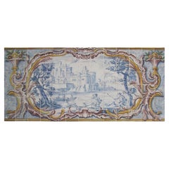 Pannello "Azulejos" portoghese del 18° secolo "Scena di campagna
