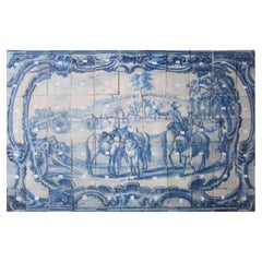 18th Century Portuguese "Azulejos" Panel "Hunting Scene"
