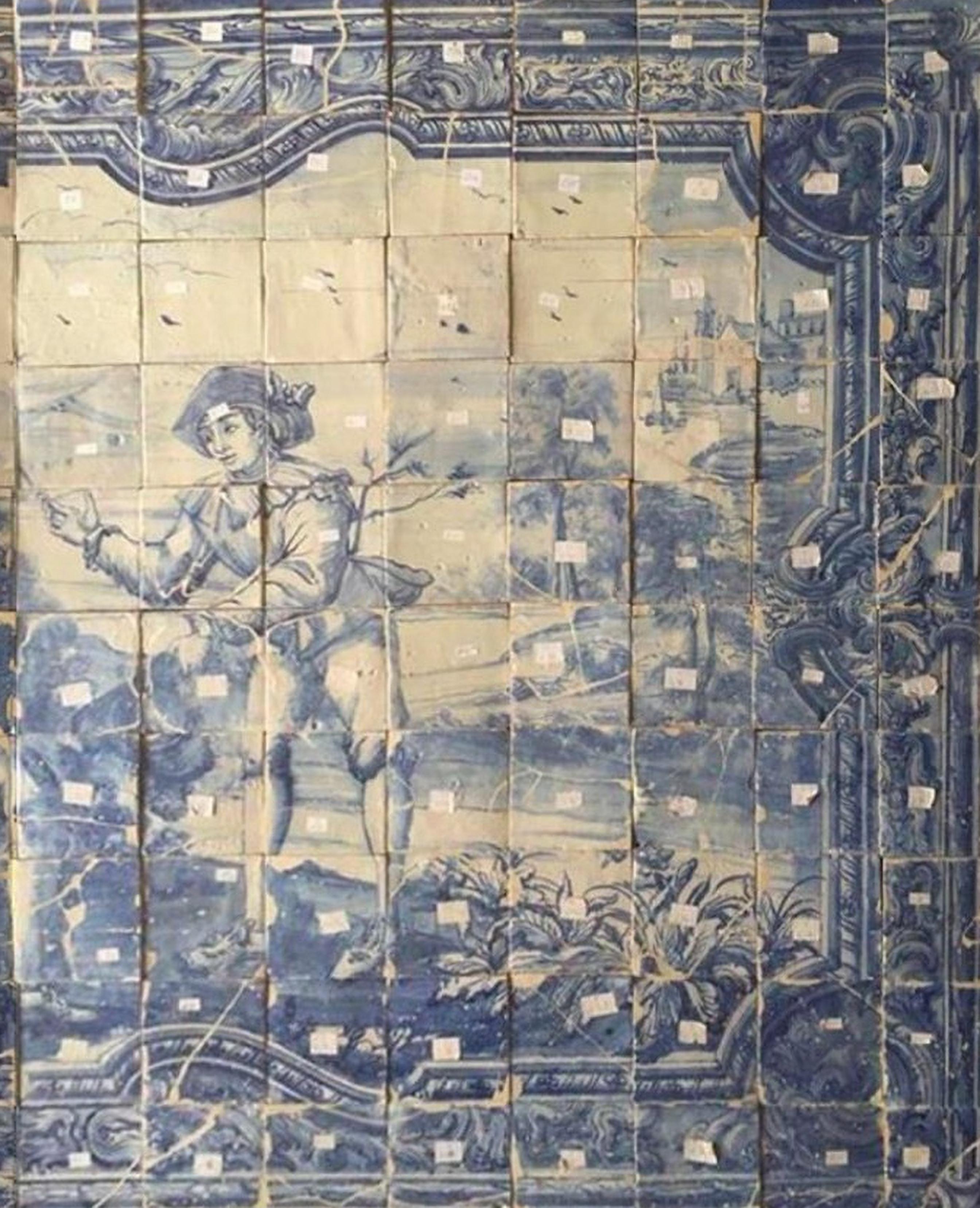 Baroque Panneau portugais du 18ème siècle « Azulejos » « Scène romaine » en vente