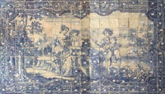 18th Century Portuguese "Azulejos" Panel "Romantic Scene"