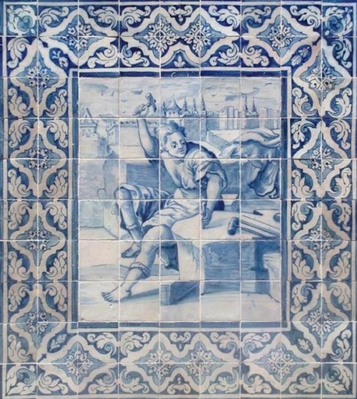 Portugais Panneau portugais « Azulejos » du 18ème siècle « Sculpture » en vente