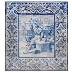 18th Century Portuguese "Azulejos" Panel "Sculpture"