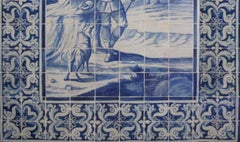 18th Century Portuguese " Azulejos " Panel "The Boy and the Dog"