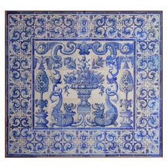 Antique 18th Century Portuguese "Azulejos" Panel "Vase"