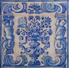18th Century Portuguese "Azulejos" Panel "Vase"