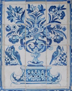 17th Century Portuguese "Azulejos" Panel "Vase"
