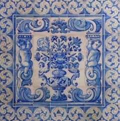 18th Century Portuguese "Azulejos" Panel "Vase"