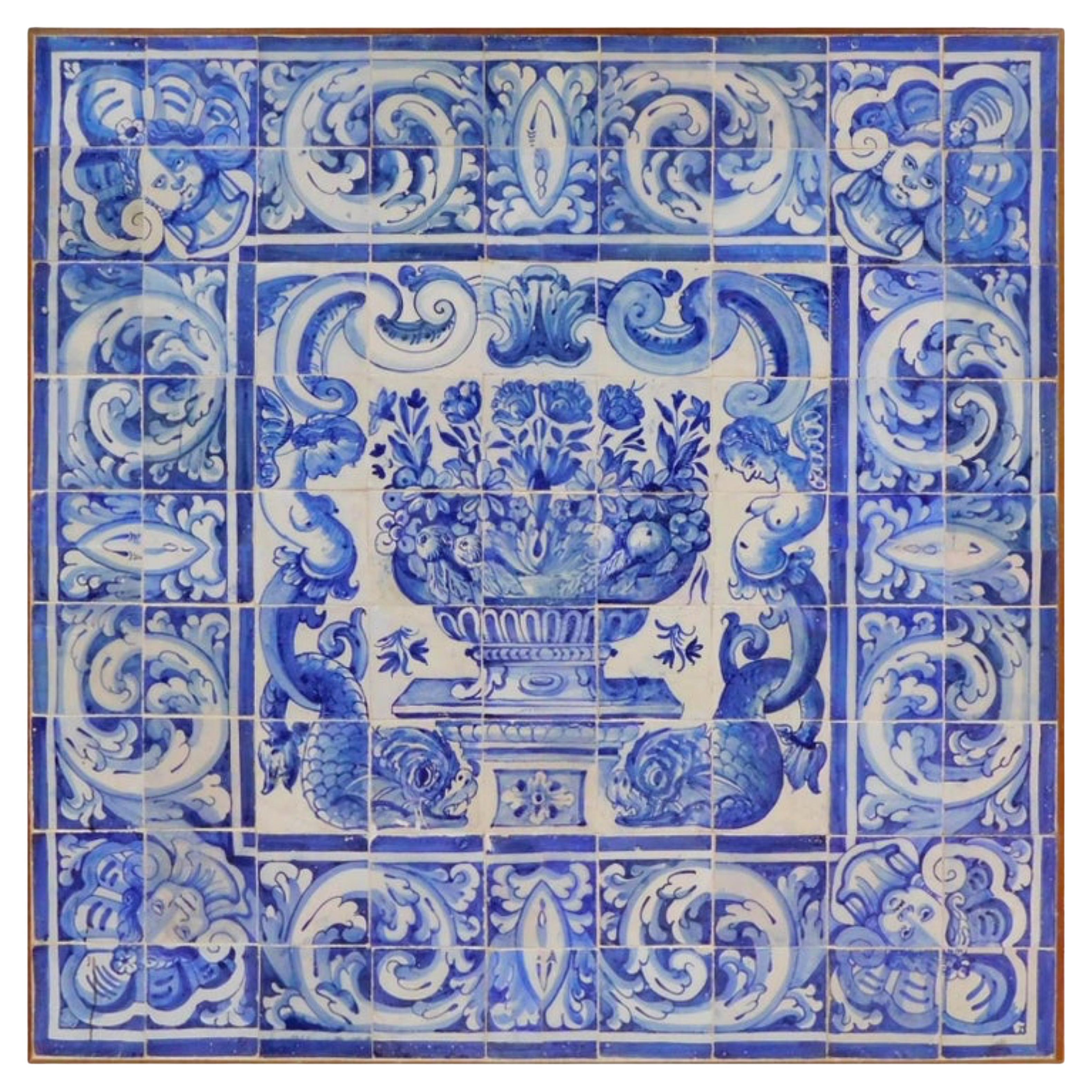 Vaso a pannello "Azulejos" portoghese del XVIII secolo