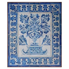 17th Century Portuguese "Azulejos" Panel "Vase"