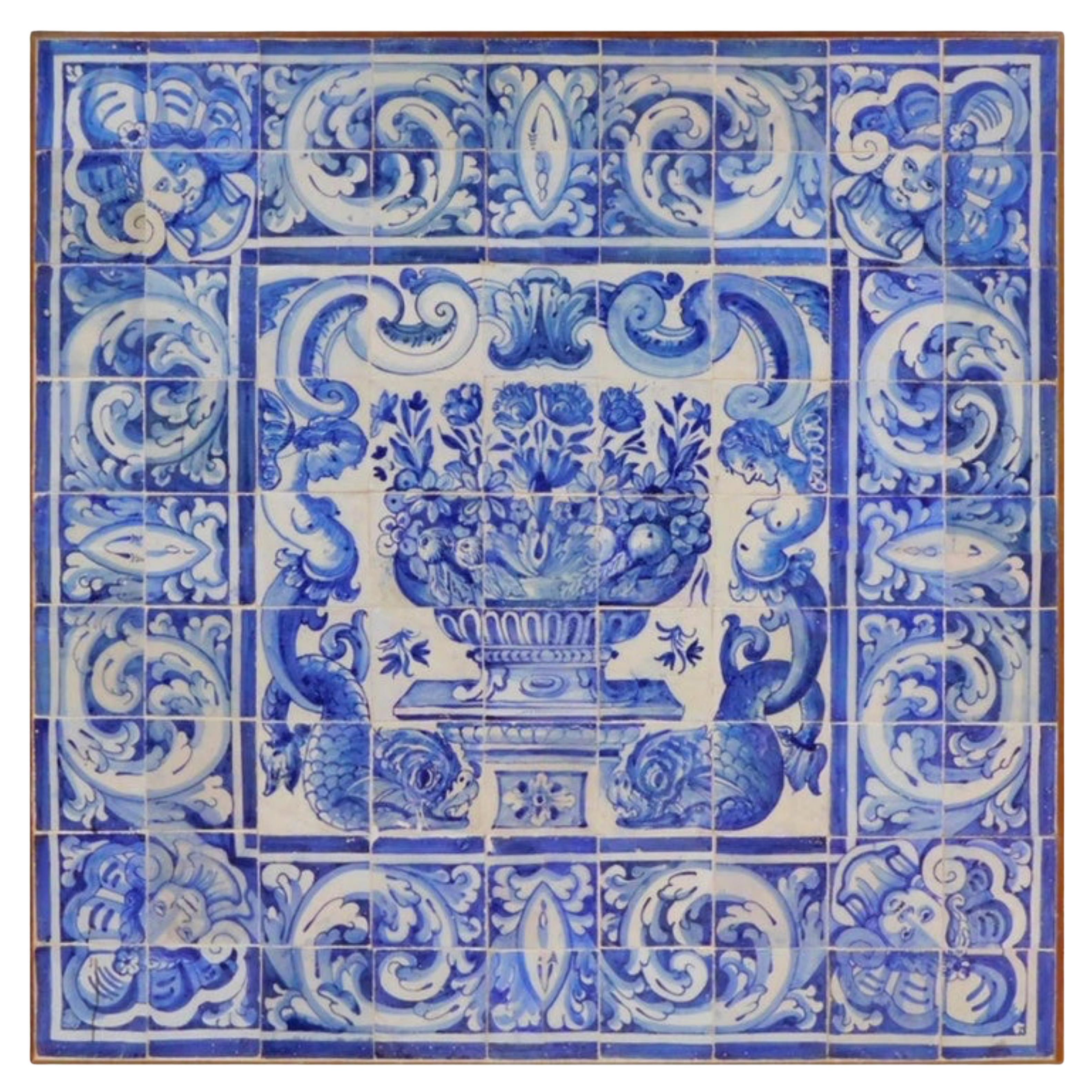 18th Century Portuguese "Azulejos" Panel "Vase"