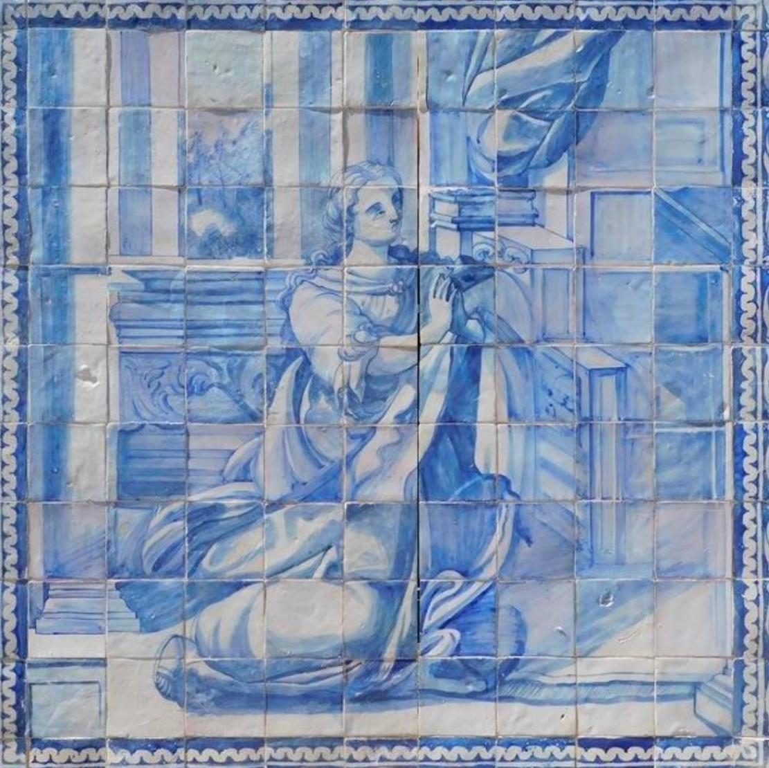 Portugiesisches „ Azulejos“-Gebet aus dem 18. Jahrhundert (Barock) im Angebot