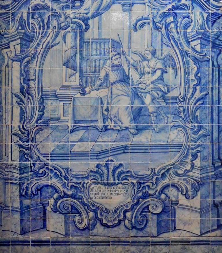 Portugiesisches „ Azulejos“ des Heiligen Antony aus dem 18. Jahrhundert (Handgefertigt) im Angebot