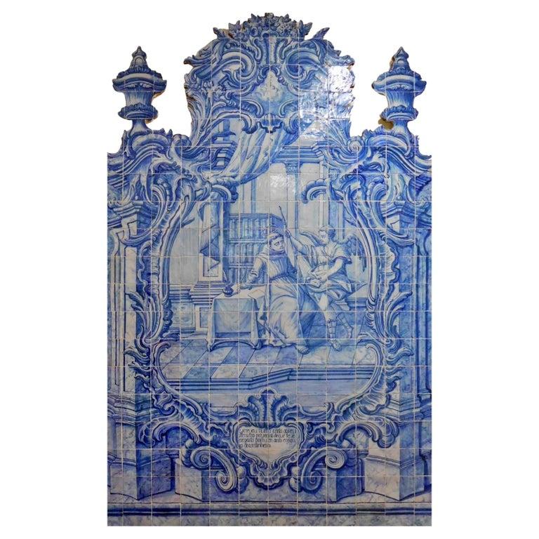 Portugiesisches „ Azulejos“ des Heiligen Antony aus dem 18. Jahrhundert im Zustand „Gut“ im Angebot in Madrid, ES