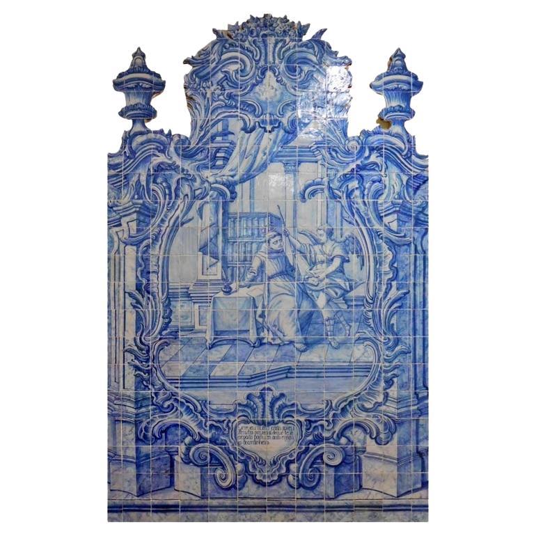 Portugiesisches „ Azulejos“ des Heiligen Antony aus dem 18. Jahrhundert im Angebot