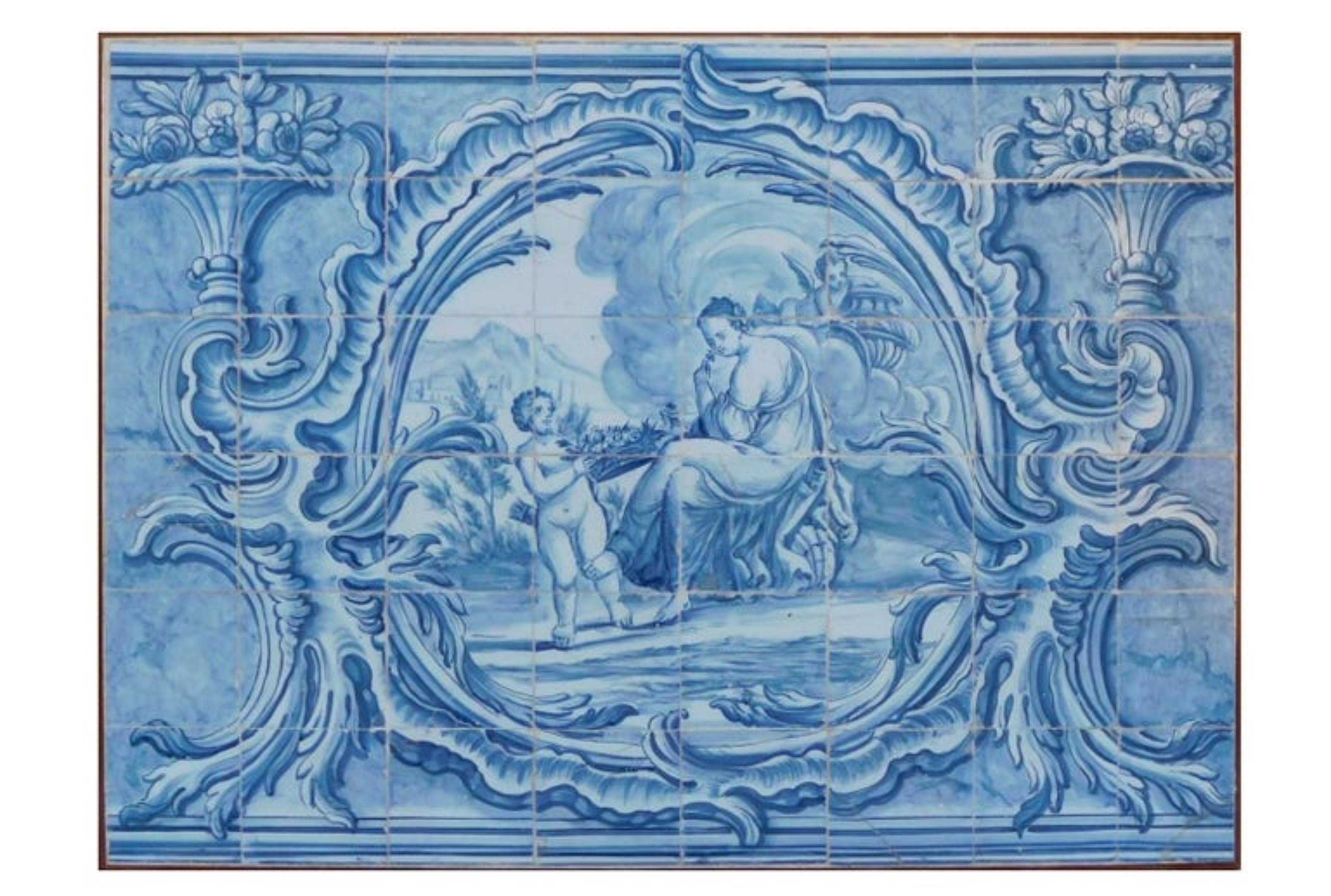 Portugiesischer „ Azulejos“-Spring aus dem 18. Jahrhundert im Zustand „Gut“ im Angebot in Madrid, ES