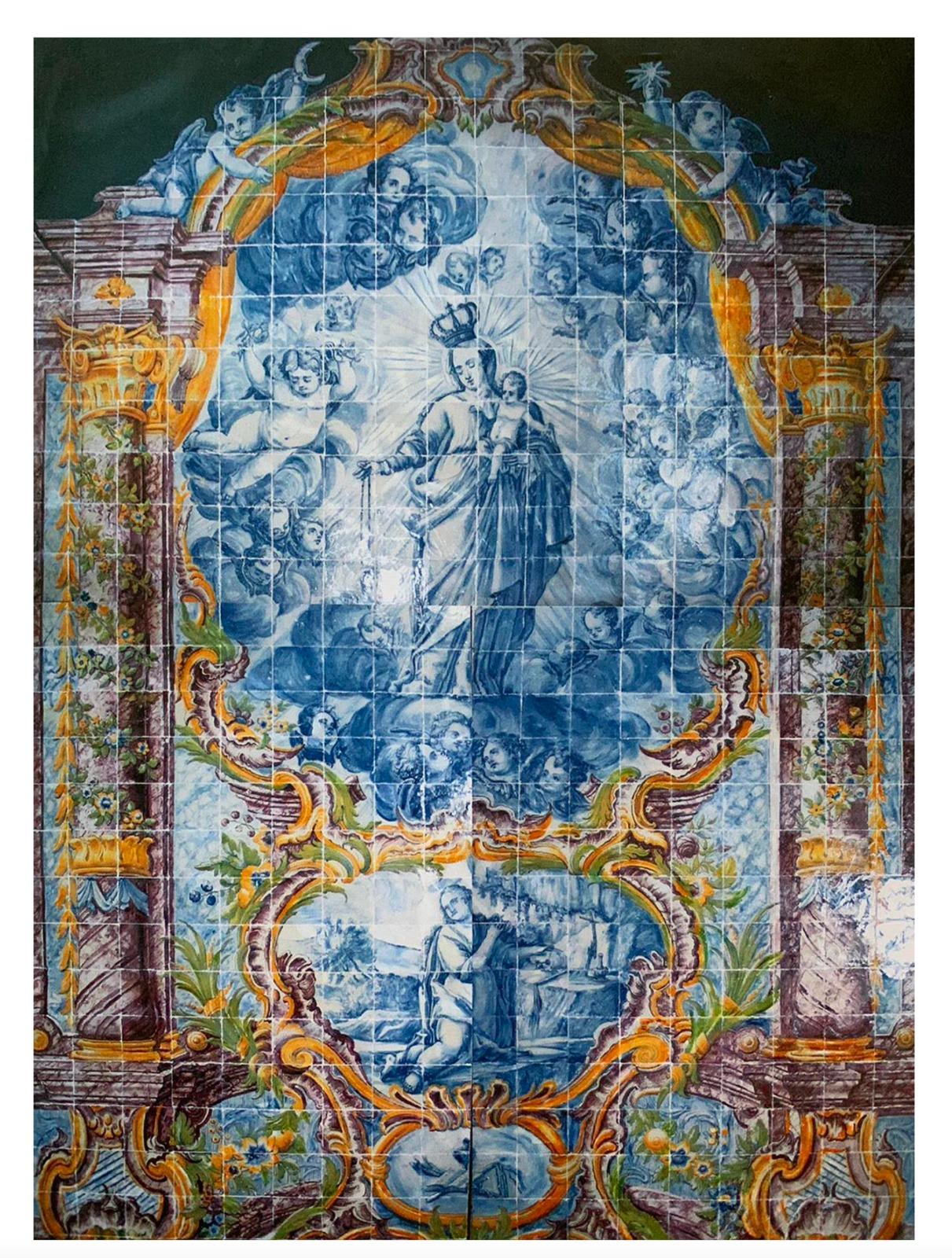 Fait main « Azulejos », le Virgen, portugais du 18e siècle en vente